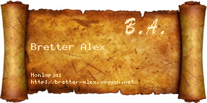 Bretter Alex névjegykártya
